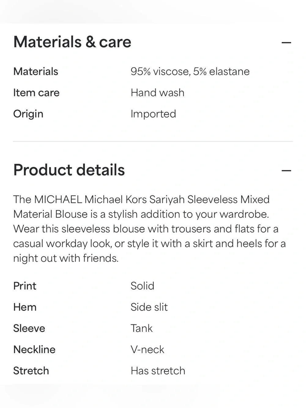 Michael Kors Sariyah Sleeveless Mixed Material Tiered Tank